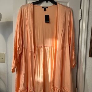 Torrid Ruffle Kimono - Soft-Stretch Challis Pink. NWT. Size 2